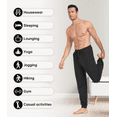 thumbnail image 2 of ANLIQI Men's Jogger Sleep Pants Cotton Pajama Bottoms Soft Lightweight Loungewear with Drawstring and Pockets 2 Pack(2Black,S), 2 of 7