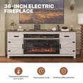 thumbnail image 6 of LazySunsets 70" Electric Fireplace TV Stand for TVs Up to 80 Inches,Farmhouse Media Console with 36" Color Changing Fireplace Insert, Barn Doors,Drawers & Adjustable Storage Shelves,White, 6 of 7