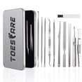 thumbnail image 1 of Kit de herramientas para uñas encarnadas TOESCARE, 11 piezas, acero inoxidable, 1 of 7