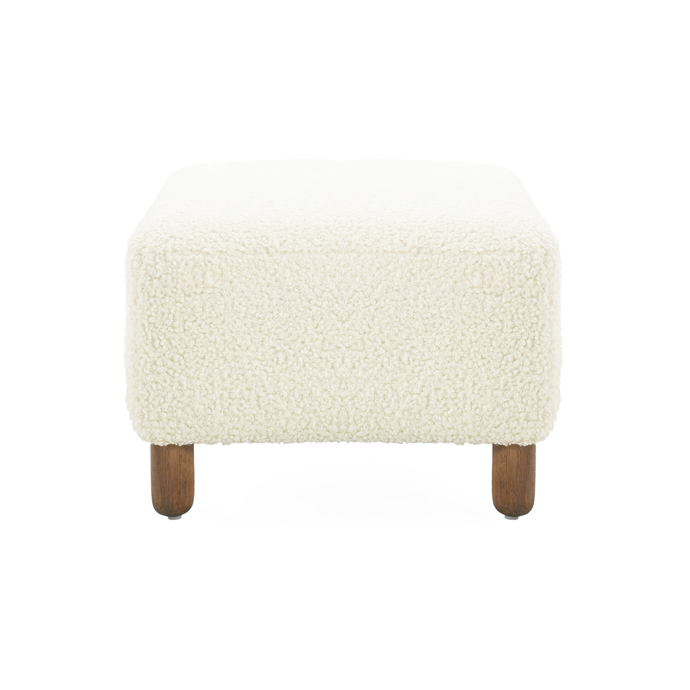 Christopher Knight Home Ryder Modern Upholstered Rectangular Ottoman, Durable Foam Cushion with Solid Wood Legs, White