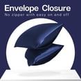 thumbnail image 5 of MR&HM Satin Pillow Case, 2 Pack Satin Queen Silky Pillowcase for Hair and Skin, Satin Pillowcase Set of 2, 20x30, Navy Blue, 5 of 7
