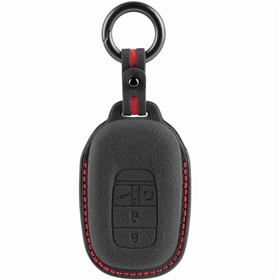 Black Suede Alcantara Key Fob Cover Keychain For 2022-2026 Honda CR-V
