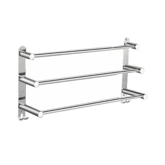 ACDANC Towel Bar Hand Towel Holder,Wall-Friendly Towel Racks for Bathroom Hooks,Minimal Towel Racks,Three-Bar,60cm