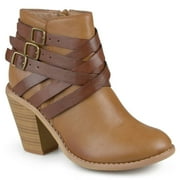 Journee Collection Strap Women's Ankle Boots Color: Tan Size: 7