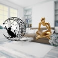 thumbnail image 2 of Estatua de gato de metal para pared, diseño abstracto, pensador, escultura de pared de para sala de estar, estantería de oficina, regalos p, 2 of 8