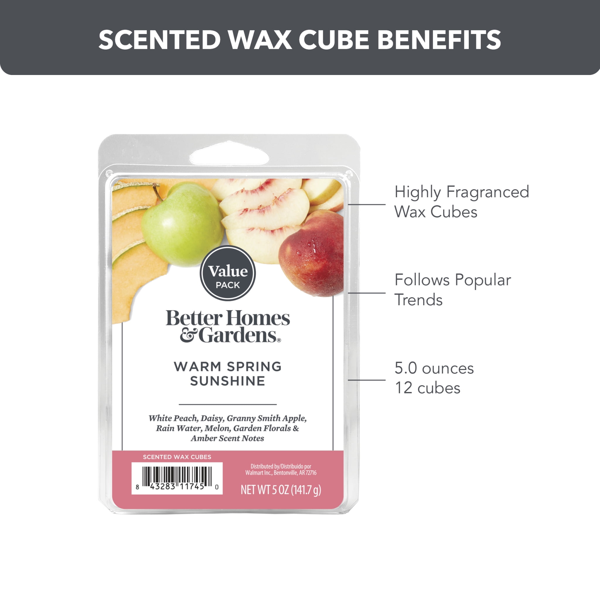 Warm Spring Sunshine Scented Wax Melts, Better Homes & Gardens, 2.5 oz  (1-Pack) 