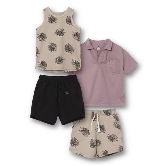 Little Star 100% Organic Cotton 4-Piece Boys Outfit Set