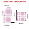 thumbnail image 4 of ZNDUO Oven Mitts and Pot Holders Sets, Pink Plaid Texture Art Pattern Non-Slip Cooking Oven Mitt, 4 of 8