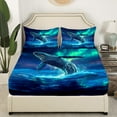 thumbnail image 3 of Erosebridal Sealife Whale Sheet Set Twin,Ocean Wildlife Bedding Sets Twin Size,Lightweight Bed Sheets Twin,Sea Theme Decoration,3pcs, 3 of 7