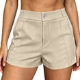 thumbnail image 2 of Utoimkio Women's High Waist Dress Shorts,Button Fly Tailored Shorts, 2 of 8