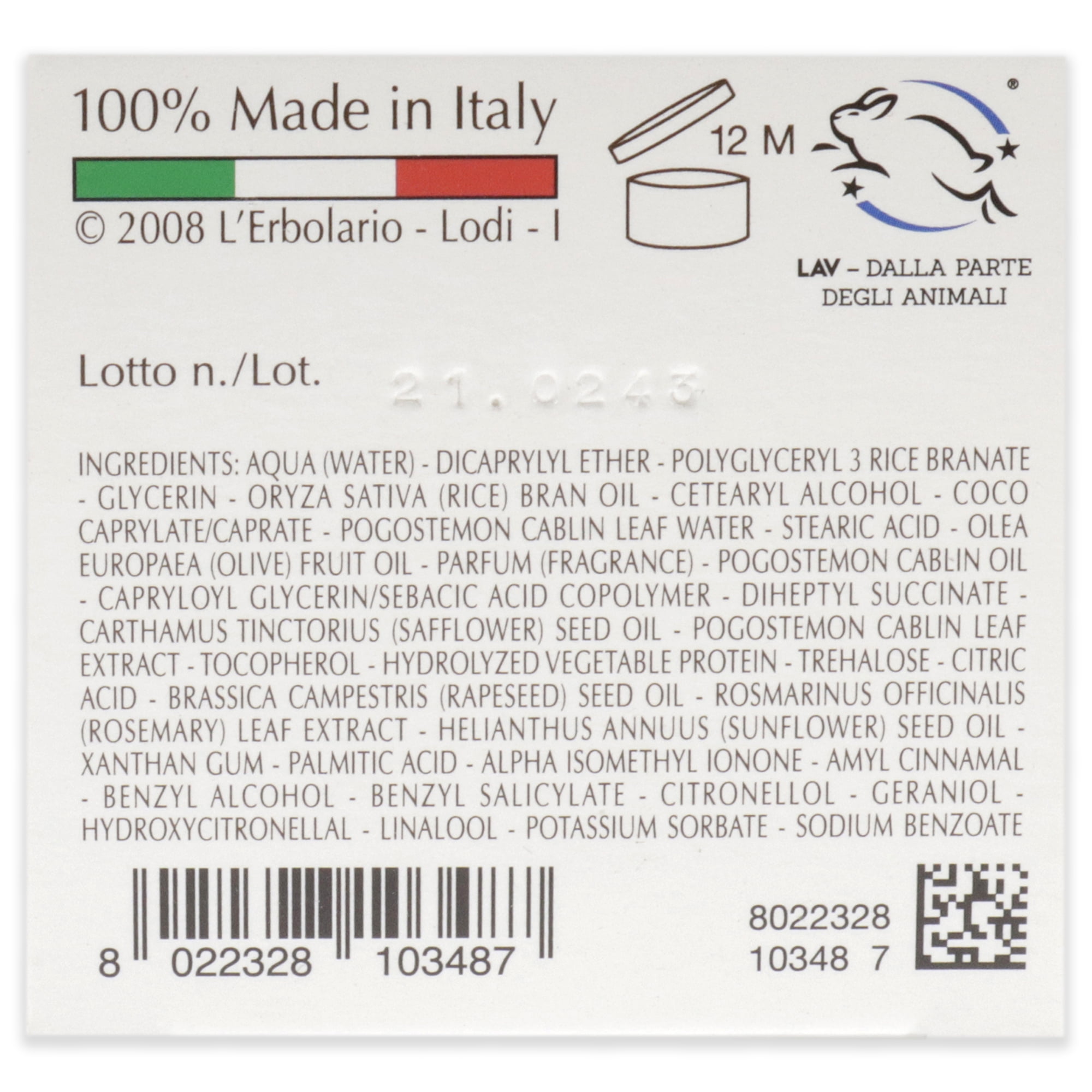 L'Erbolario Patchouli Body Cream Lotion, Body Moisturizer, 6.7 oz