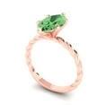 thumbnail image 2 of Clara Pucci 14K Rose Gold 2ct Green Solitaire Ring for Women, 2 of 7