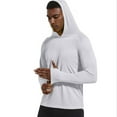 thumbnail image 6 of Homeyce Men's Sun Protection Hoodie Shirt UPF 50+ Long Sleeve Shirt Uv Protection Fishing Swimming Lightweight Hoodie with Hood Quick Dry T Shirts Rash Guards,Light Gray XL, 6 of 6