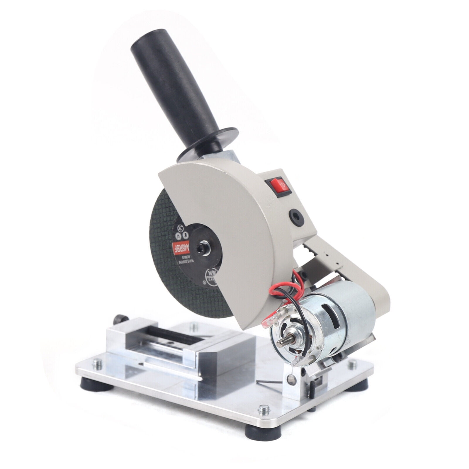 Mini Miter Saw 4 inch Electric Cut-Off Chop Saw with 2 Circular Blade Adjustable 0-45° Bevel Sliding Compound Miter Multi-Material Cuts for Metal Wood Plastic Compound Cutting