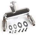 thumbnail image 3 of CNC Metal 2X Twin Exhaust Pipe with Muffler for 1/5 Rovan Baja, 3 of 5