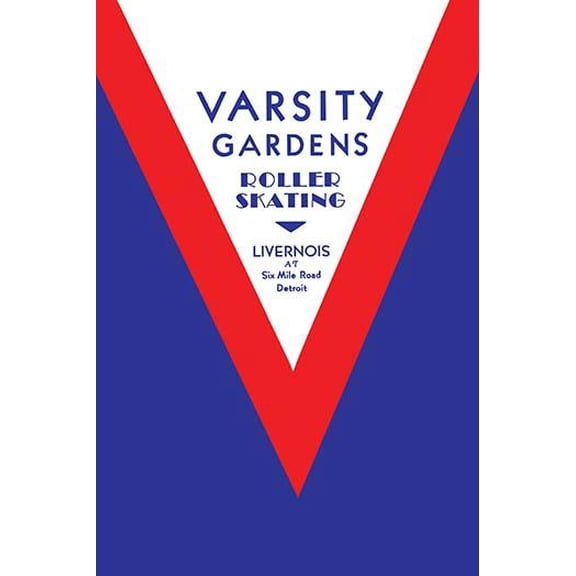 Varsity Gardens Roller Skating-Fine Art Canvas Print (20" x 30")