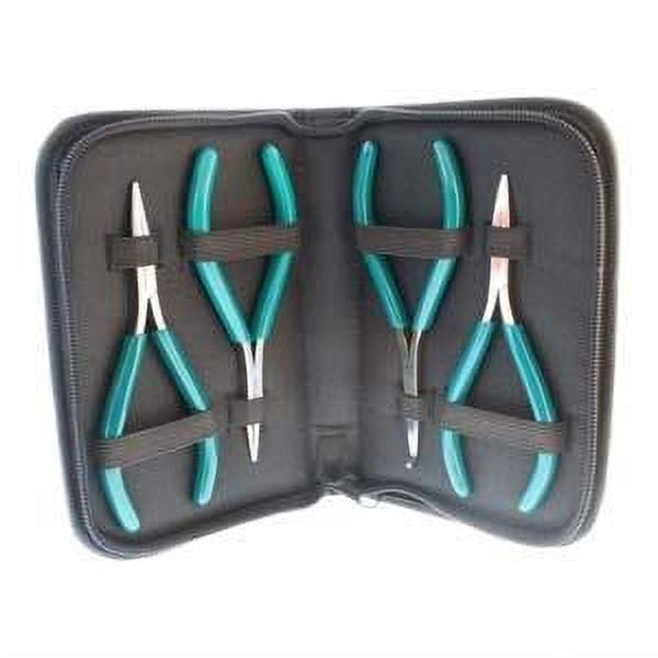 Micro-Fine 4 Piece Plier Set - Chain, Round, Flat, and Bent Nose - 5" in Length