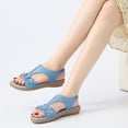 thumbnail image 6 of Ecetana Sandals for Women Dressy Comfortable Summer Beach Casual Elastic Strap Flat Sandals, 6 of 7