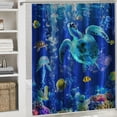 thumbnail image 6 of Orinice  Tropical Fish Shower Curtain Set with Toilet Lid Cover and Non-Slip Rugs, Ocean Turtle Underwater World  Shower Curtain Set with 12 Hooks, Kids Bathroom Set with Rugs and Accessories 69x72, 6 of 7
