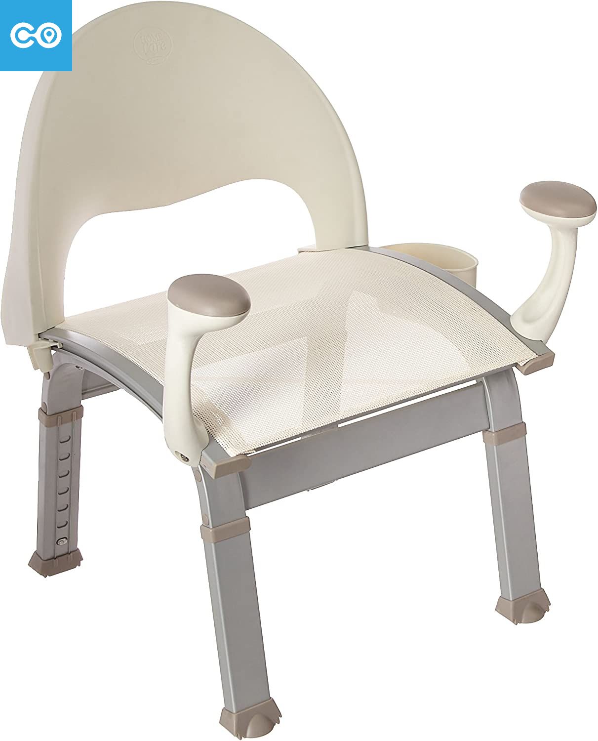 DN7100 Care Premium Adjustable Bath Safety Shower Chair with Back and