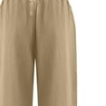 thumbnail image 5 of CFLVAEK Linen Capri Pants Women with Pockets Moisture Wicking High Waisted Pedal Pushers Stright Wide Leg Cropped Trousers Loose Fit Solid Fall Lounge Pants, 5 of 6