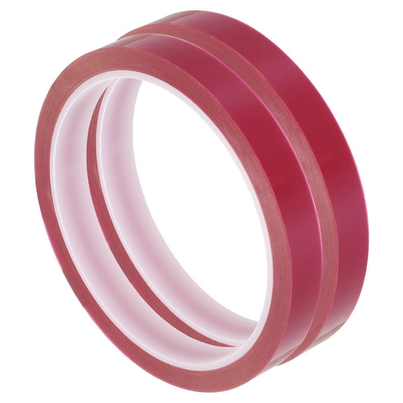 2 Rolls Red 0.5 Inch x 36 Yards PET Film Electrical Tape 12mm x 33m