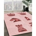 thumbnail image 3 of Ahgly Company Machine Washable Indoor Round Transitional Light Rose Pink Area Rugs, 3' Round, 3 of 7