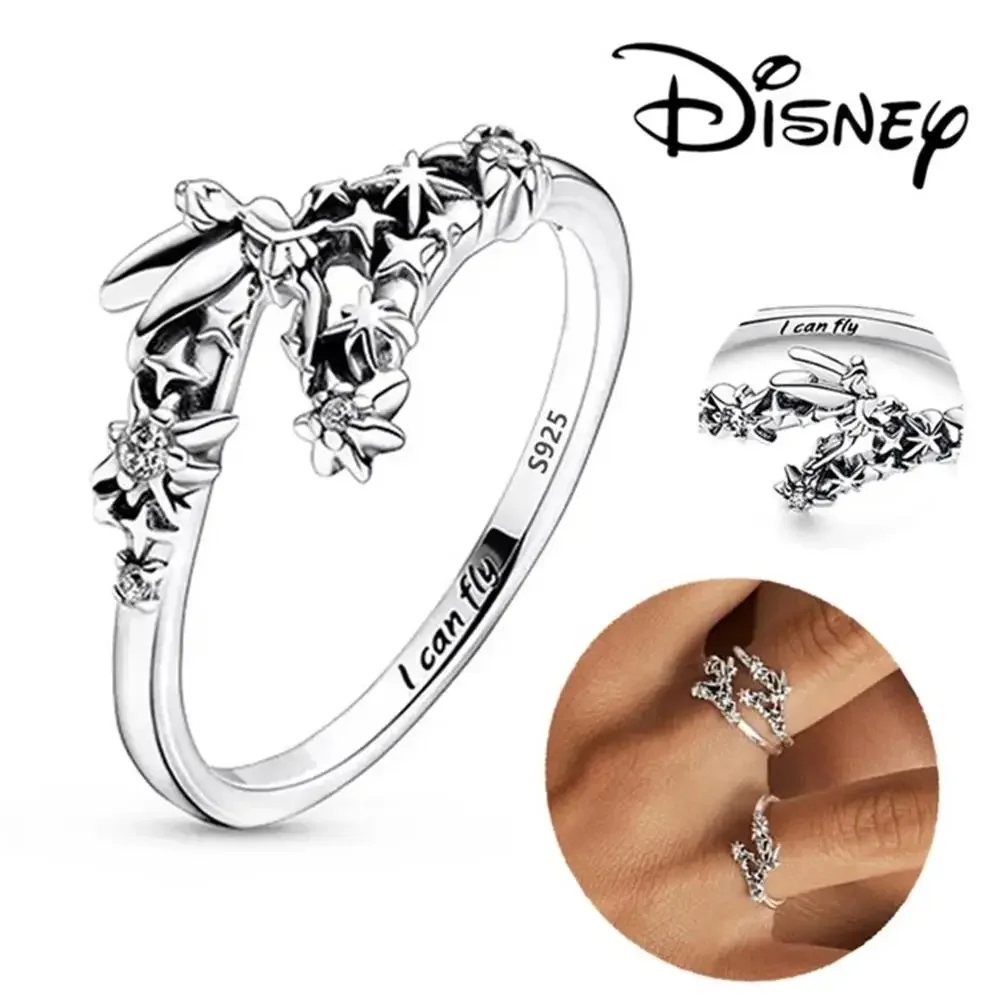 Bagues en Argent Sterling 925 Disney Mickey Minnie Princesse