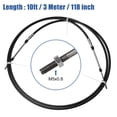 thumbnail image 3 of Unique Bargains 2pcs 10ft 118 Inch Marine Type 3300 / 33C Throttle Shift Remote Control Box Cable for Yamaha Outboard Engine Boat Black, 3 of 7