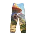 thumbnail image 2 of Vsdgher Cute Mushroom Town Print Mens Pajama Pants Sleep & Lounge Pants, PJ Bottoms With elastic waistb and Pockets, 2 of 5