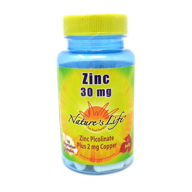 Zinc 30 mg Picolinate 30 mg By Nature's Life 50 Capsules Walmart