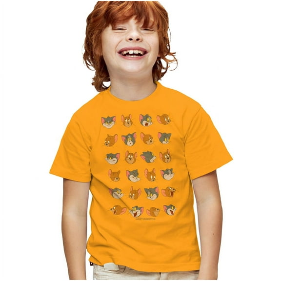 Tom And Jerry No Good Kids T Shirt (Small) for Youth Toddler Boys and Girls, Gold