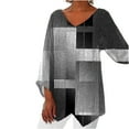 thumbnail image 1 of Birdeem Femmes Décontracté Manches Longues Col en V Hauts Blouse Ample T-Shirts Imprimés Blouse, 1 of 1