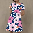 thumbnail image 2 of Ugoldhm Girls Summer Dresses Crew Neck Short Sleeve Tea-Length A-Line Pleated Casual Dress 4-14 Years, 2 of 5