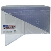 USDISC CD Jewel Cases Slimline 5.2mm, Single 1 Disc, Clear, Pack Of 25