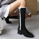 thumbnail image 4 of Botas de mujer Botas de nieve con cremallera Botas de terciopelo de algodón Zapatos cálidos de algodón sólido Botas de tacón medio a media pantorrilla Wmkox8yii ghj1400, 4 of 5