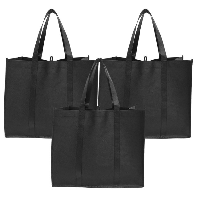 Raindrops Grocery Tote Bag 3Pcs Reusable Non Woven Fabrics for Large Storage
