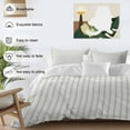 thumbnail image 3 of Stripes Bedding Duvet Cover Set Twin Size 4 Pieces Modern Art Sage Green Soft Twill Plush Quilt Cover, Include 1 Duvet Cover 1 Flat Sheet And 2 Pillow, 3 of 7