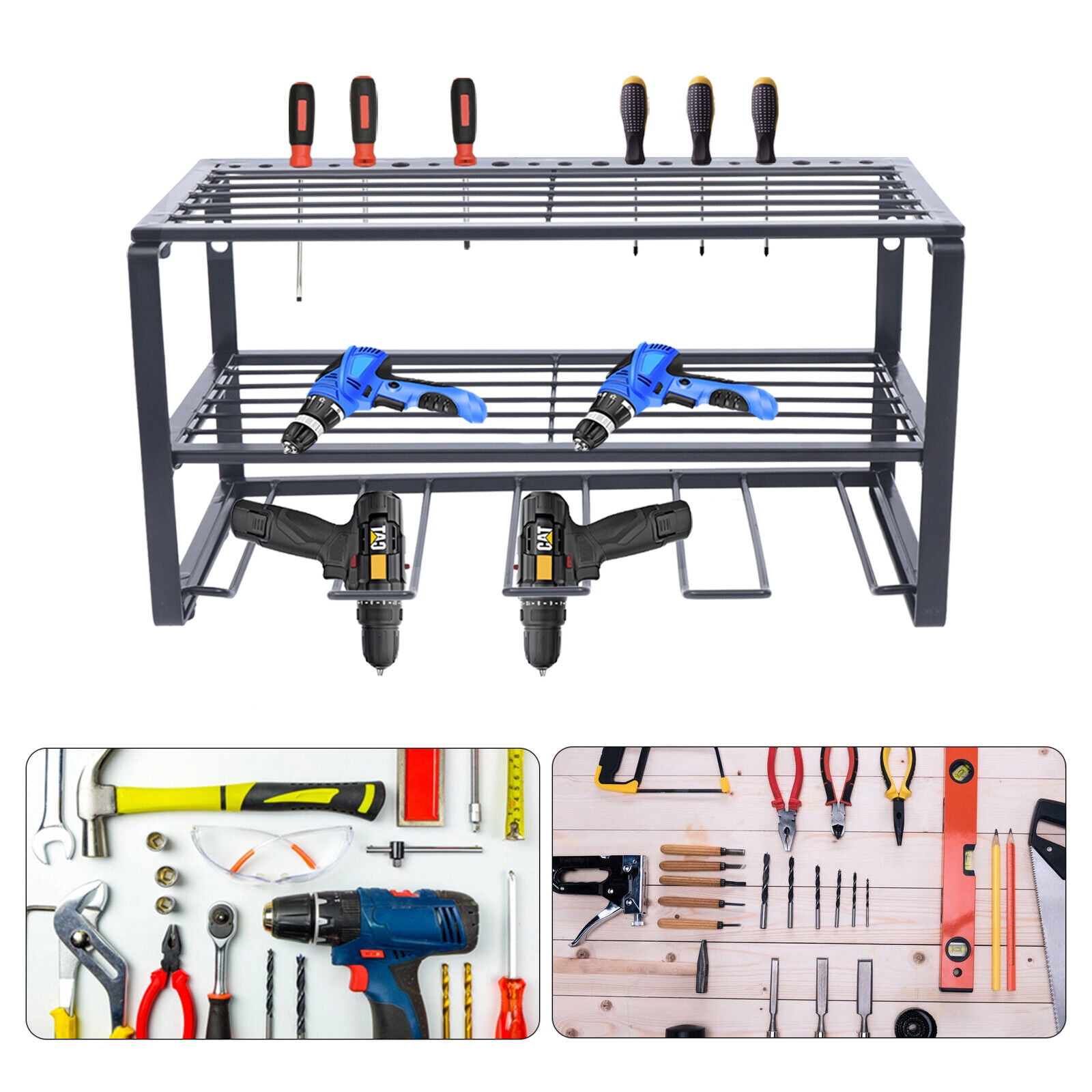 3Layer Wall Mount Tool Holder Heavy Duty Tool Storage