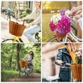 thumbnail image 2 of Walbest Wicker Hand Woven Semicircular Bicycle Front Handlebar Basket Bike Cargo Storage Container, 14.17 x 9.84 x 7.87 in, 2 of 6