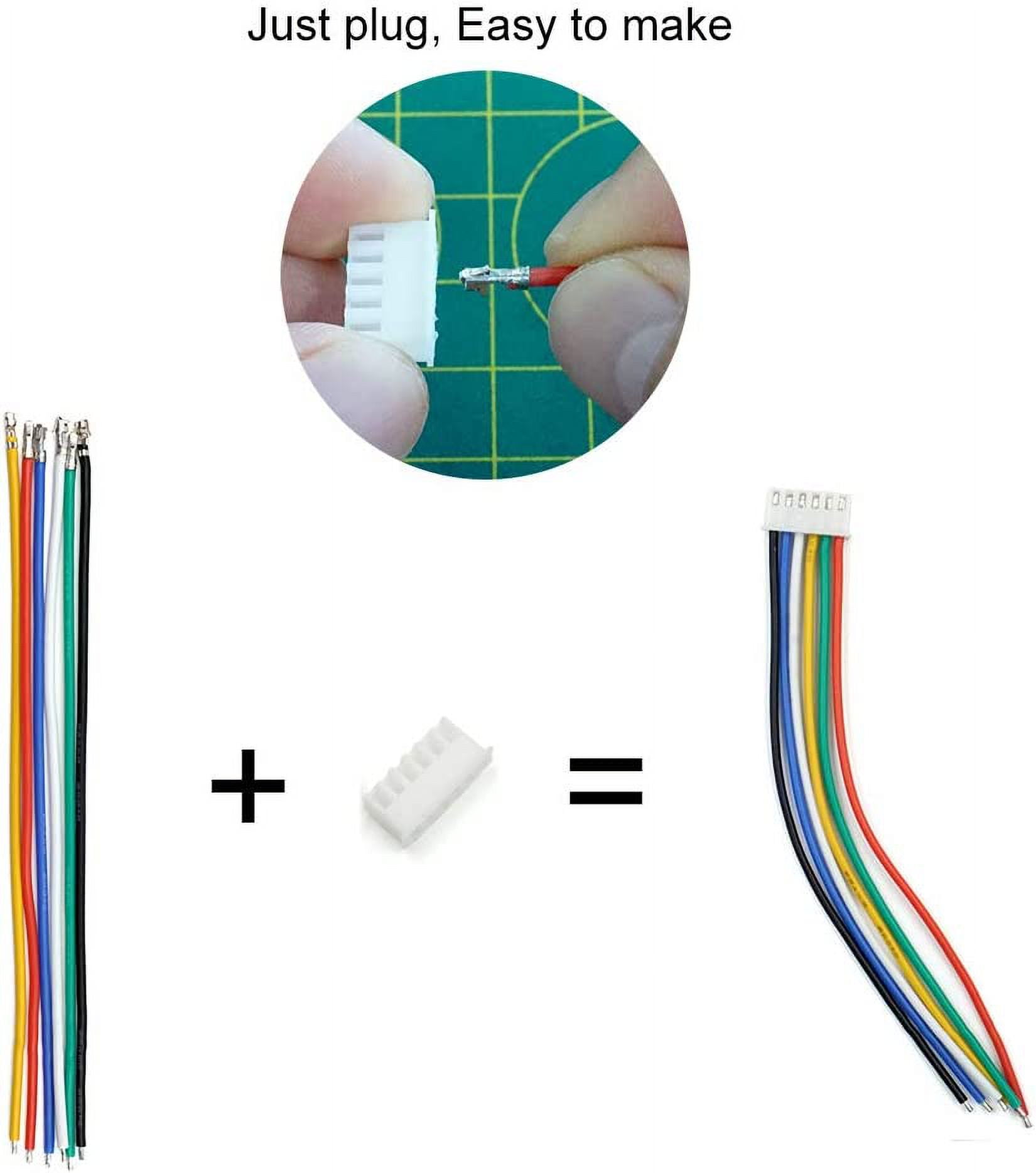 2.54mm XH Connector Socket Kit with pre-Crimped Cable Wire 2/3/4/5/6/7 Pin Housing JST Adapter Cable Male and Female Compatible with JST-XH Connector (Connector&Socket)