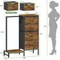 thumbnail image 3 of Dresser with Hanging Rack, 4 Drawers Small Closet for Bedroom, Reversible Fabric Chest of Drawers with Clothes Rack, Tall Storage Tower, Sturdy Frame, White, 44''H, 3 of 10