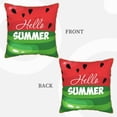 thumbnail image 3 of Fotbe Watermelon Hello Summer Pattern Velvet Decorative Throw Pillow Covers with Elegant Piping, Soft Plush Cushion Cover for Sofa, Bed, Car, Office-20"x20", 3 of 8