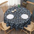 thumbnail image 3 of Black Leopard Pattern Round Tablecloth 60"x60",Wrinkle Wipeable Table Cloth for Kitchen Dining Room Picnic Patio Party, 3 of 6