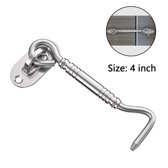 Stainless Steel Cabin Hook and Eye Latch Lock Heavy Duty Gate Hook Latch Metal Door Hook