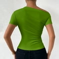 thumbnail image 6 of Women Fashion Tops Sawvnm Fashion Women Short Sleeve Garment Comfortable Breathable Round-Neck Blouses Tops Christmas Gifts Green M, 6 of 6
