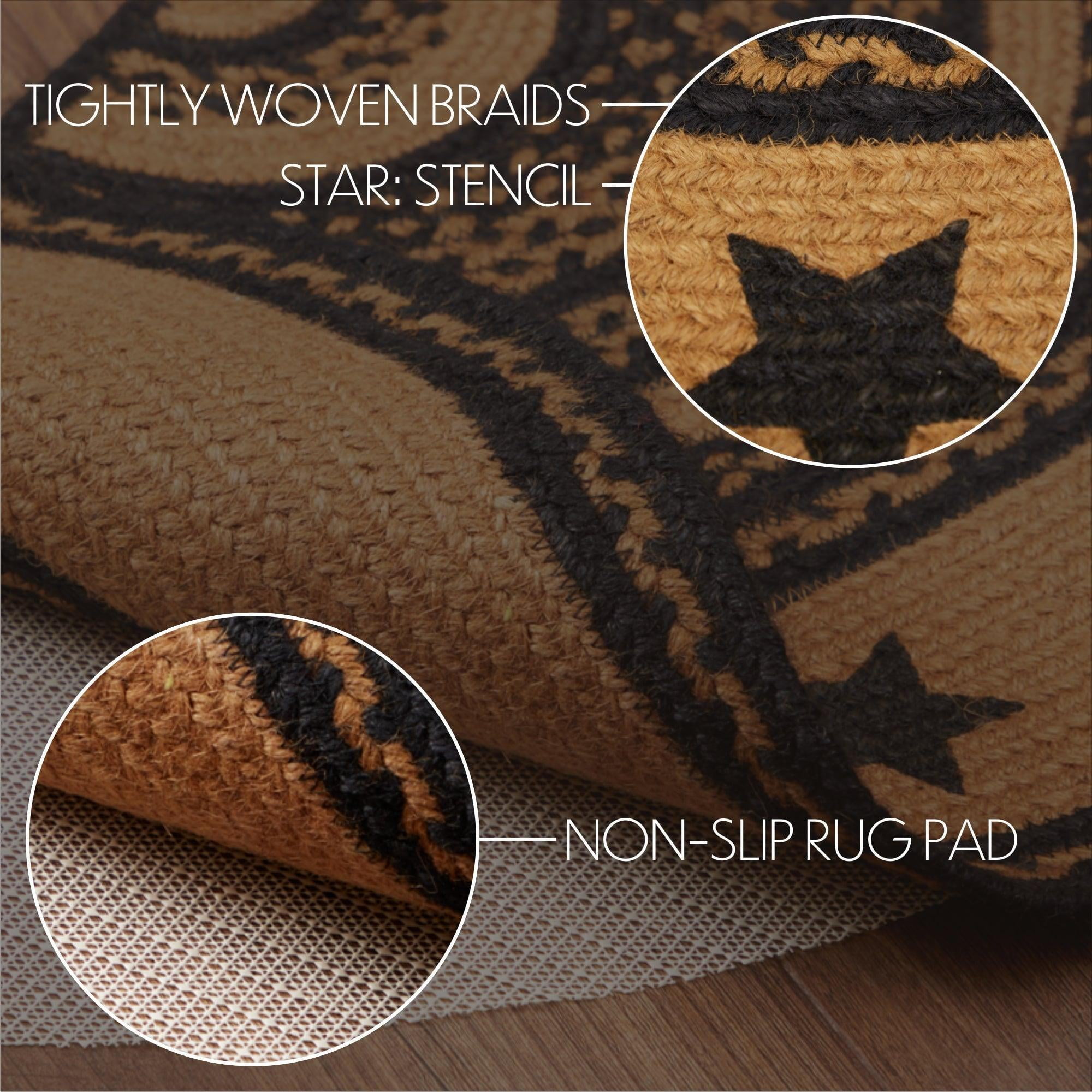 Rug Farmhouse Jute Primitive Stars No Slip Floor TCC Brands