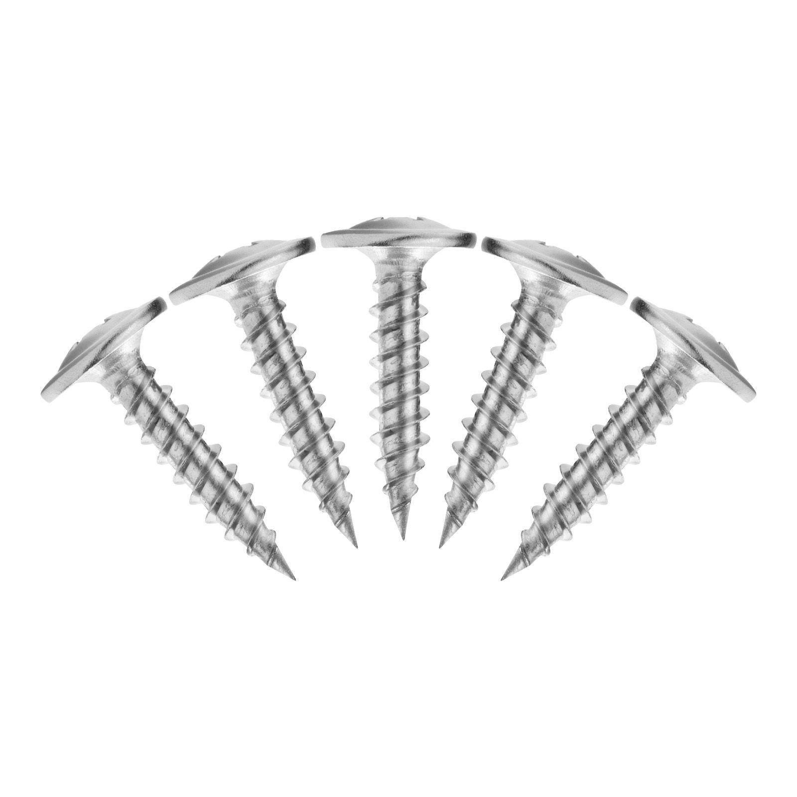 #8 x 0.75 Inch Self Drilling Drywall to Wood Screws Stainless Steel Phillips Head Wall Anchors with Drill Bit 300 per Box