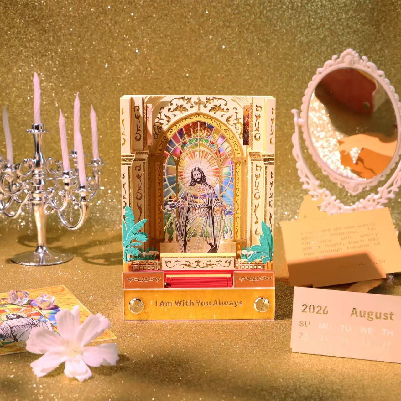 MACTANO 3D Art Calendar 2026, Time Piece Calendar Tear Away Paper DIY Carving Sticky Note-Jesus