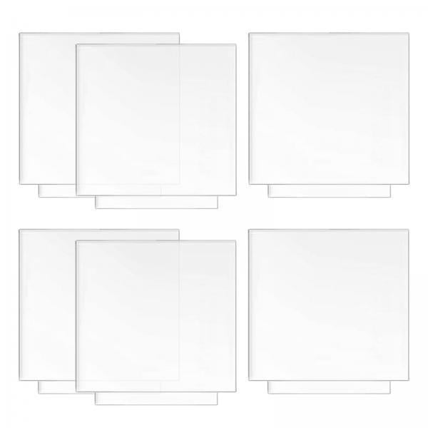 2x 6 piezas Lámina acrílica Panel de de plástico de de plástico grueso con película protectora de Gloria hoja de acrílico de base ligera